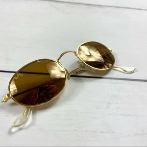Ray-Ban 1980's Vintage B+L Round W/909 XUAS 24K Gold Plated